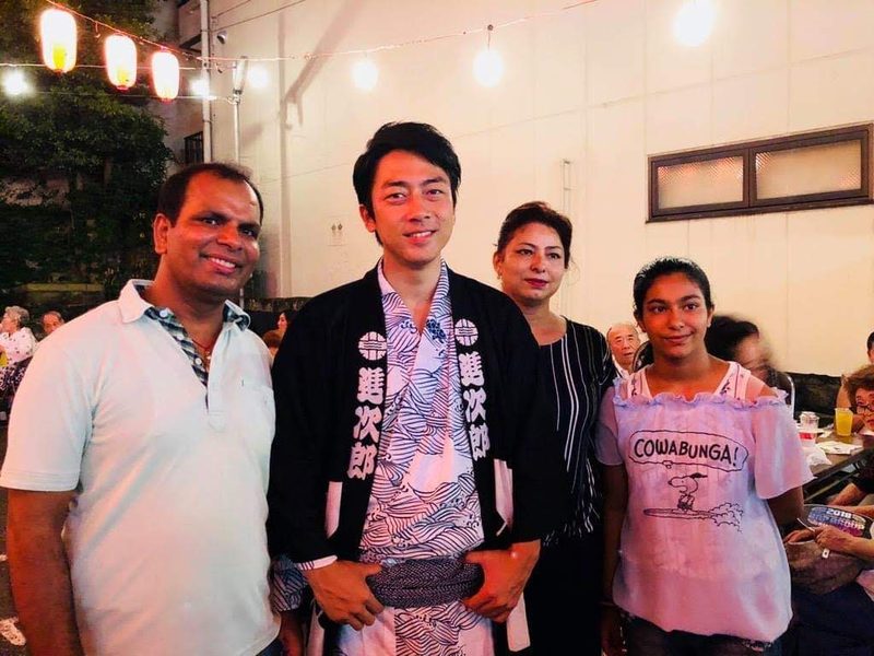 夏祭りで、小泉進次郎衆議院議員と
